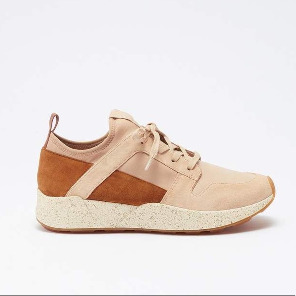 Vince Galvin Tan Leather and Suede Sneakers